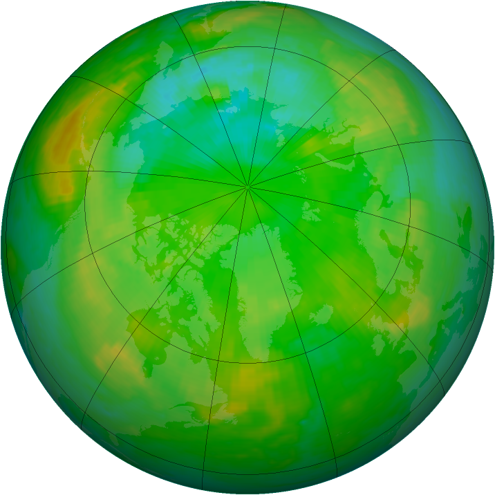 Arctic ozone map for 15 July 1984